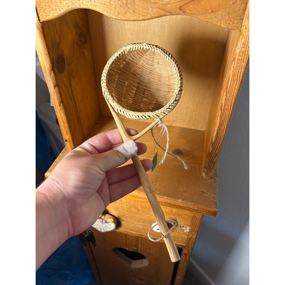 Vintage wicker rice scoop
